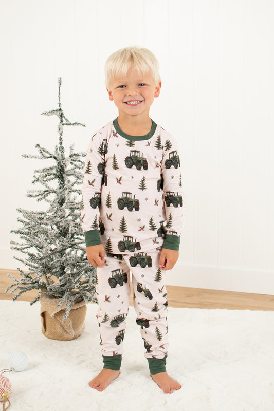 Vintage Green Tractor Christmas Toddler/Youth Pajama Pant Set *Preorder*