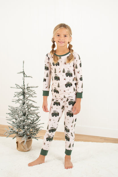 Vintage Green Tractor Christmas Toddler/Youth Pajama Pant Set *Preorder*