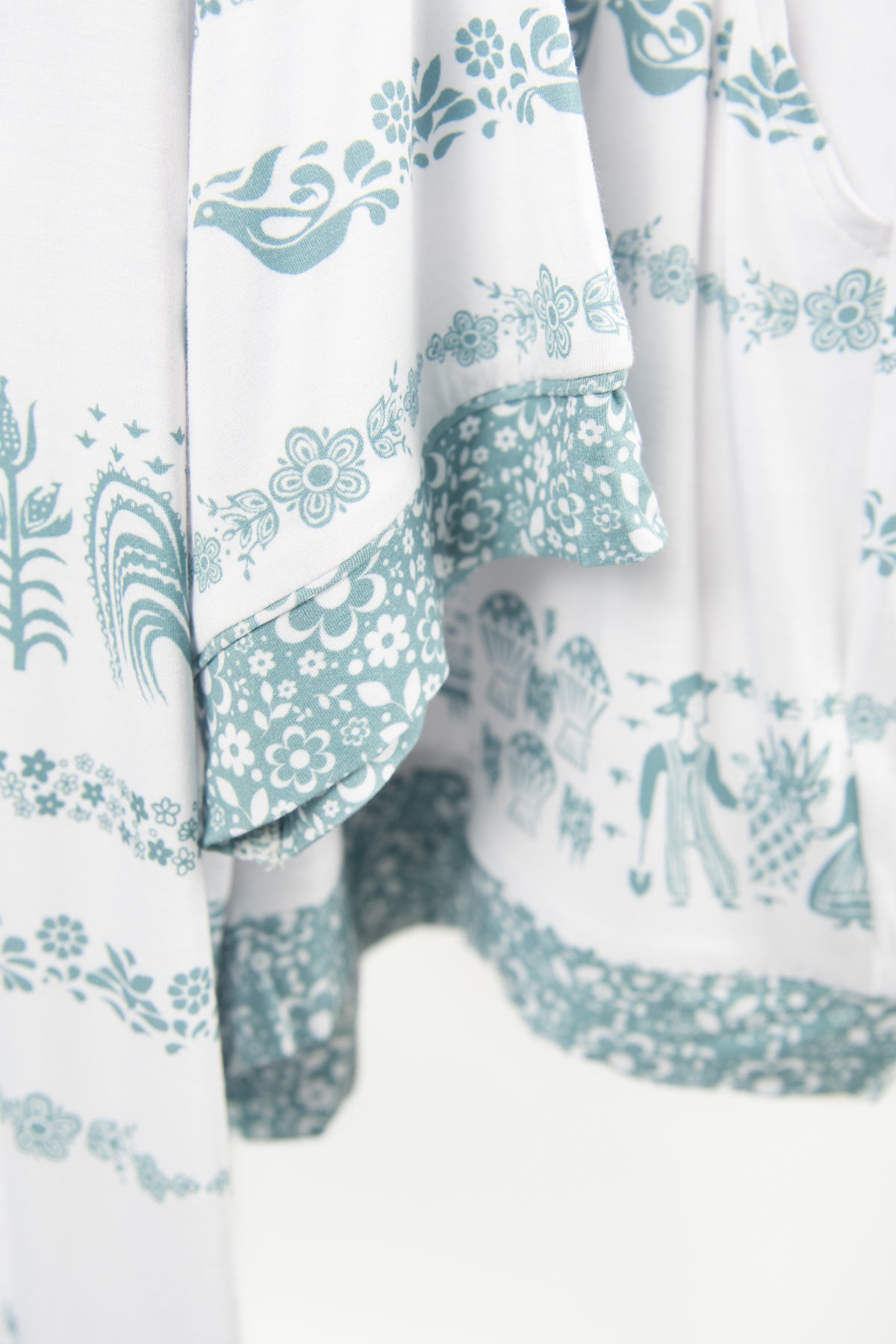 Vintage Kitchen Classic Print Adult Bamboo Pajama 2-Piece Set - Blue