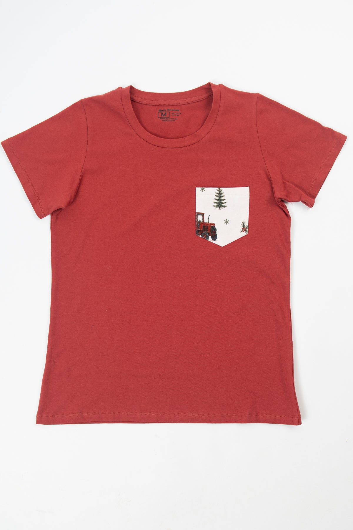 Vintage Red Tractor Christmas Adult Pajama Top *Preorder*