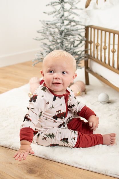 Vintage Red Tractor Christmas Baby Zippy *Preorder*