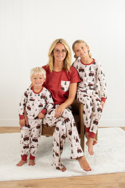 Vintage Red Tractor Christmas Toddler/Youth Pajama Pant Set *Preorder*