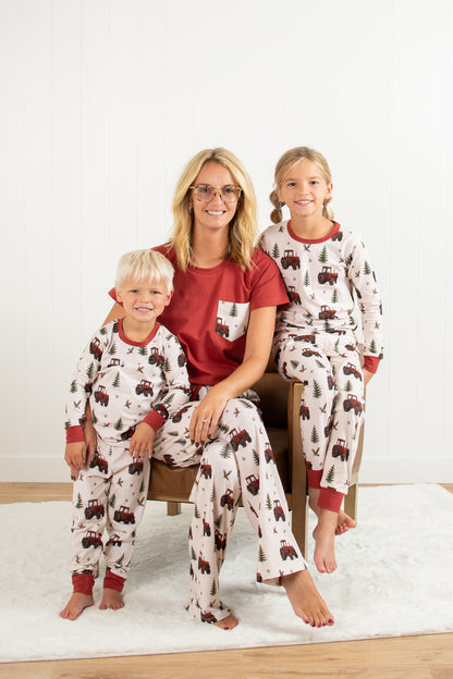 Vintage Red Tractor Christmas Toddler/Youth Pajama Pant Set *Preorder*
