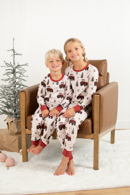 Vintage Red Tractor Christmas Toddler/Youth Pajama Pant Set *Preorder*