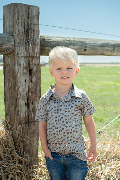 Vintage Cattle Baby/Youth Performance Polo