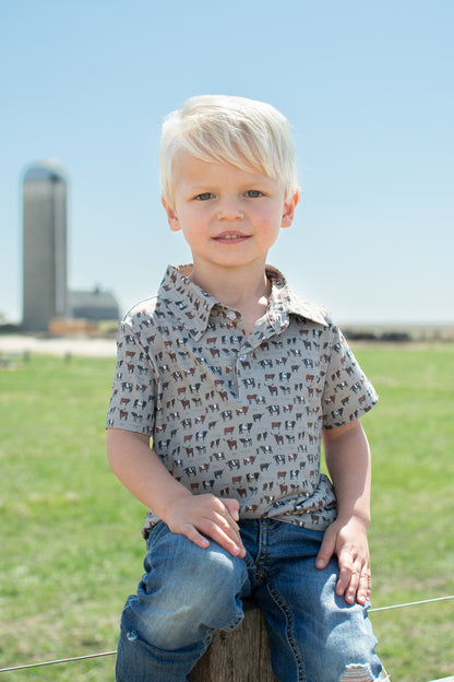 Vintage Cattle Baby/Youth Performance Polo