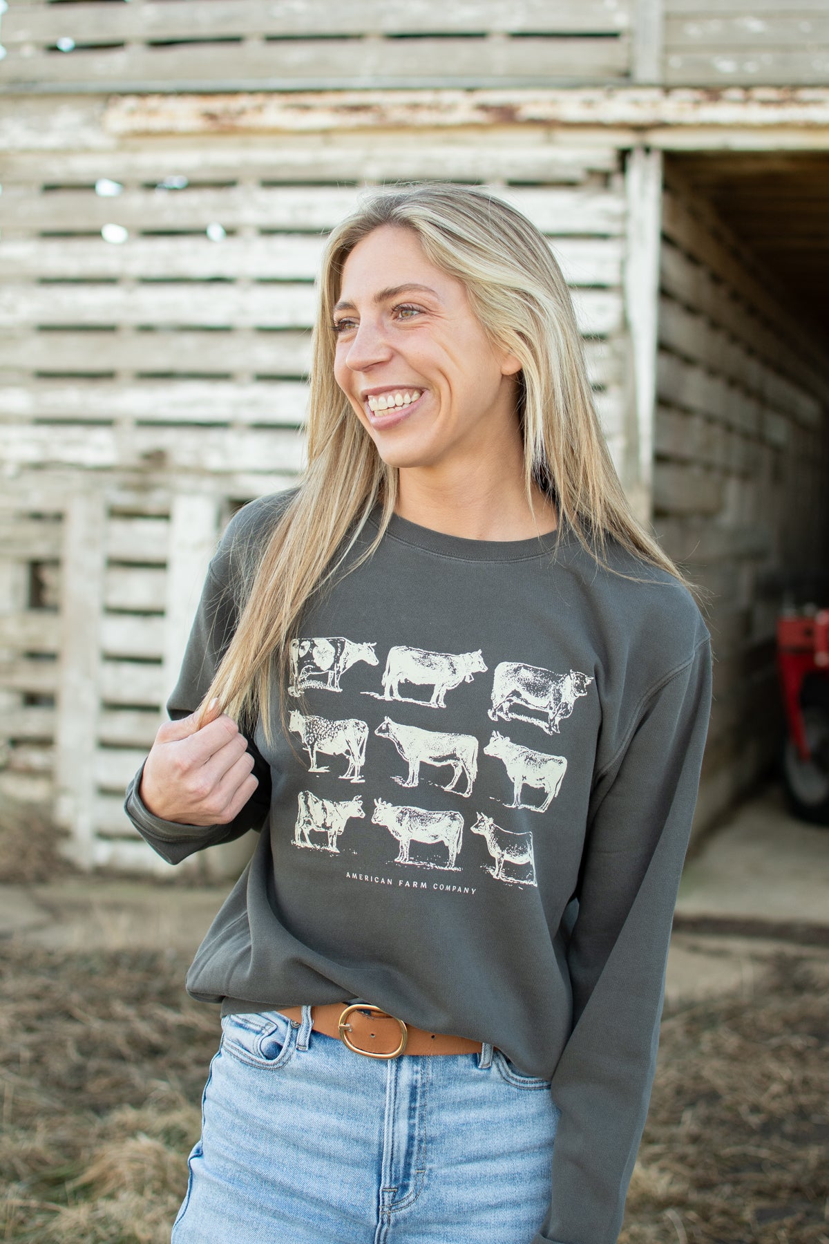 Vintage Cattle Charcoal Crewneck