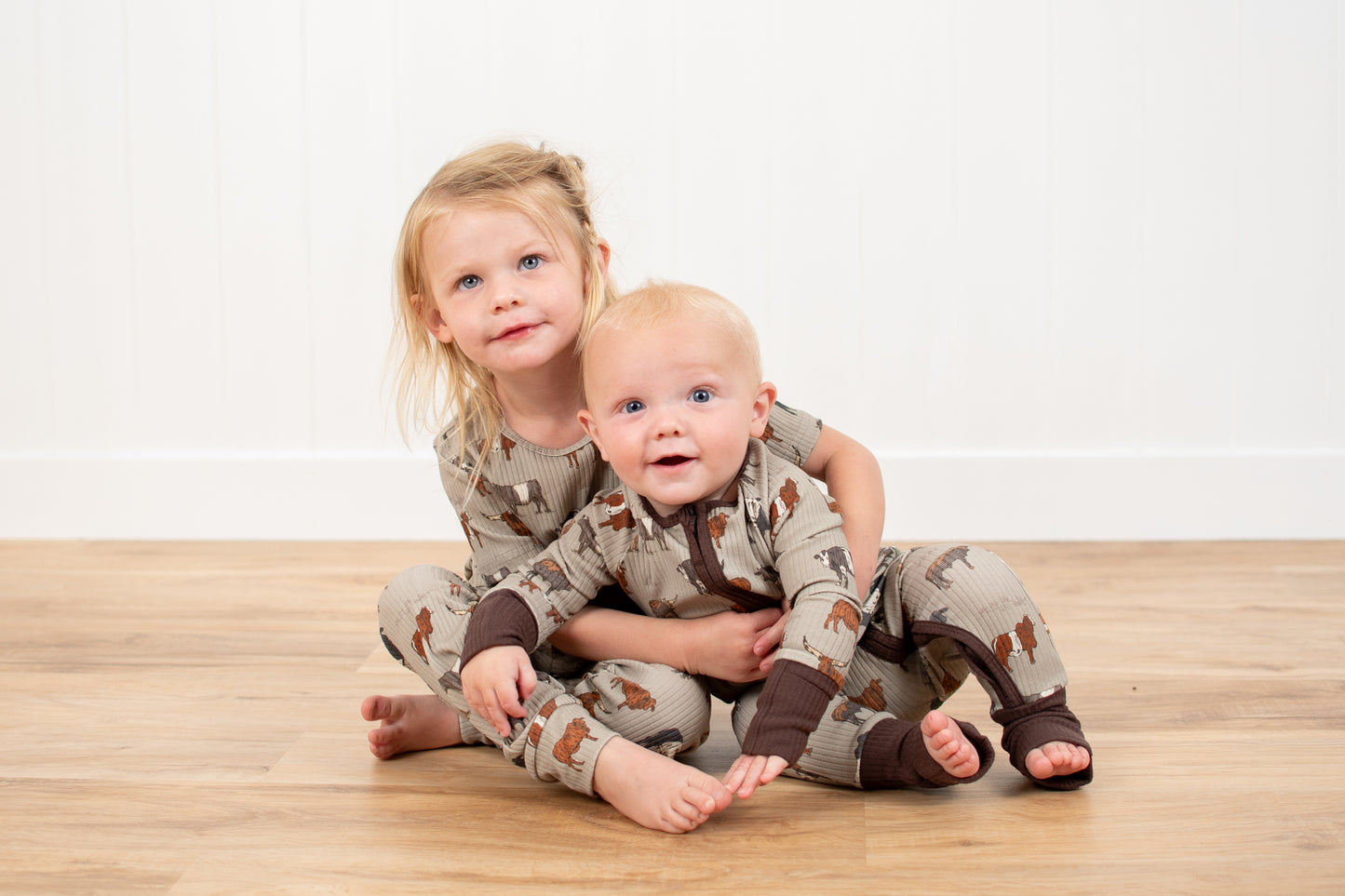 Vintage Cattle Ribbed Cotton Baby Zippy *Preorder*