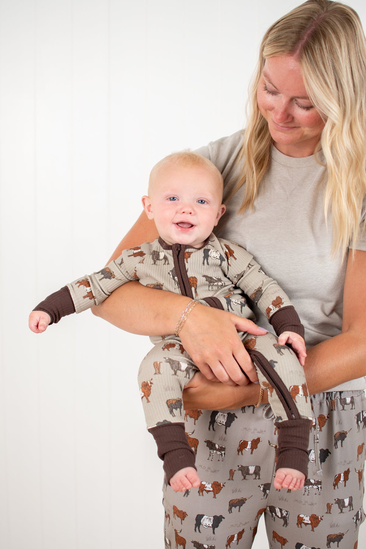 Vintage Cattle Ribbed Cotton Baby Zippy *Preorder*