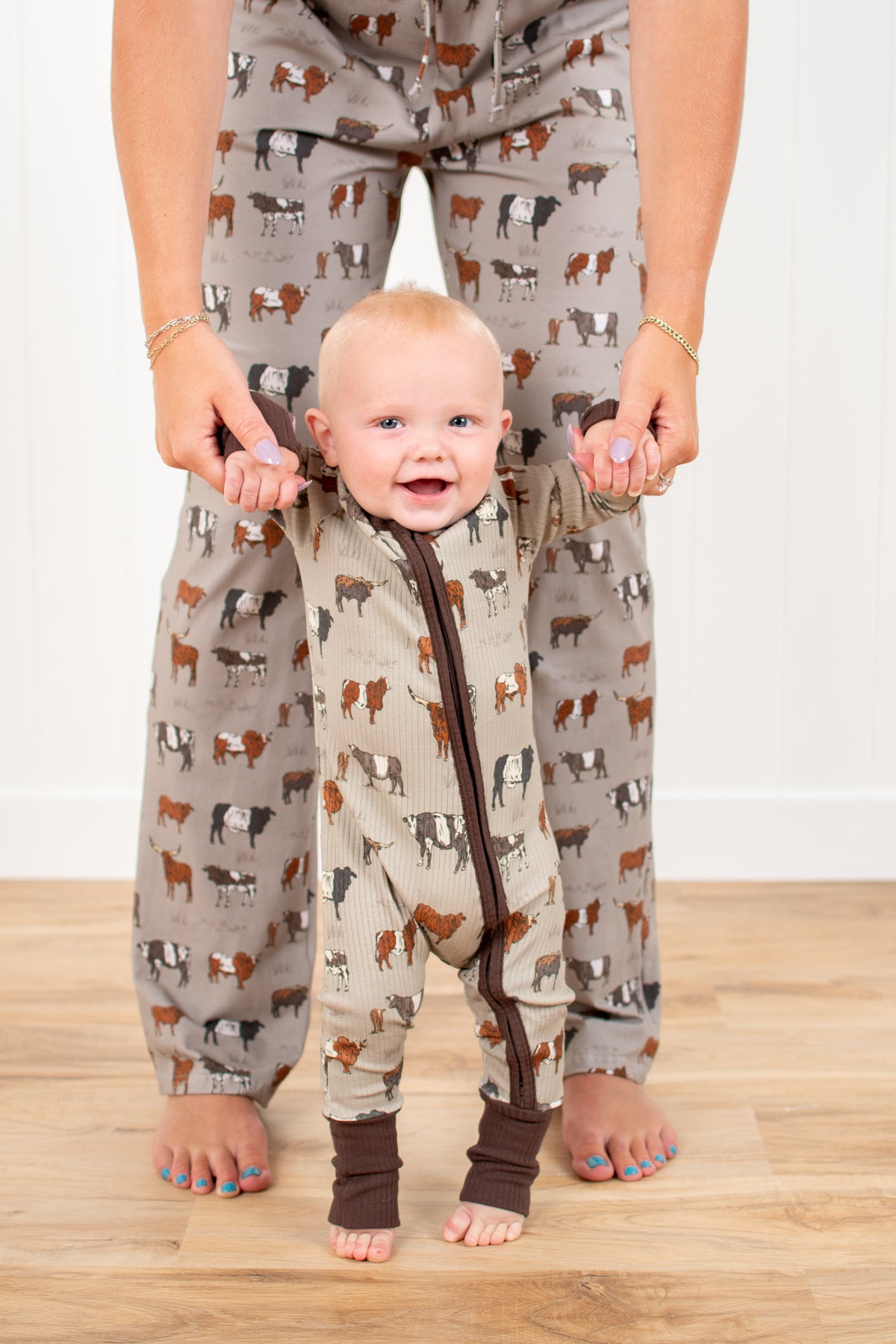 Vintage Cattle Ribbed Cotton Baby Zippy *Preorder*
