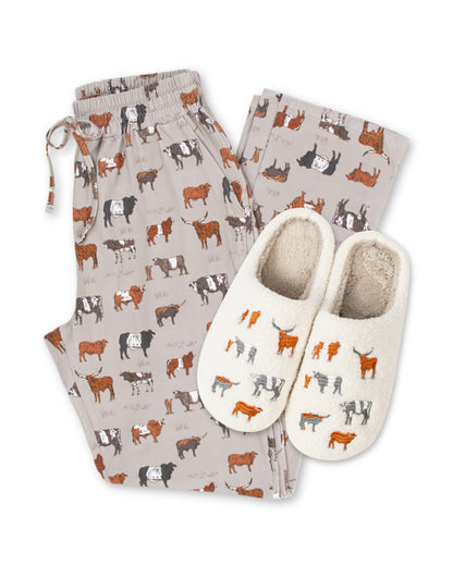 Vintage Cattle Adult Slippers