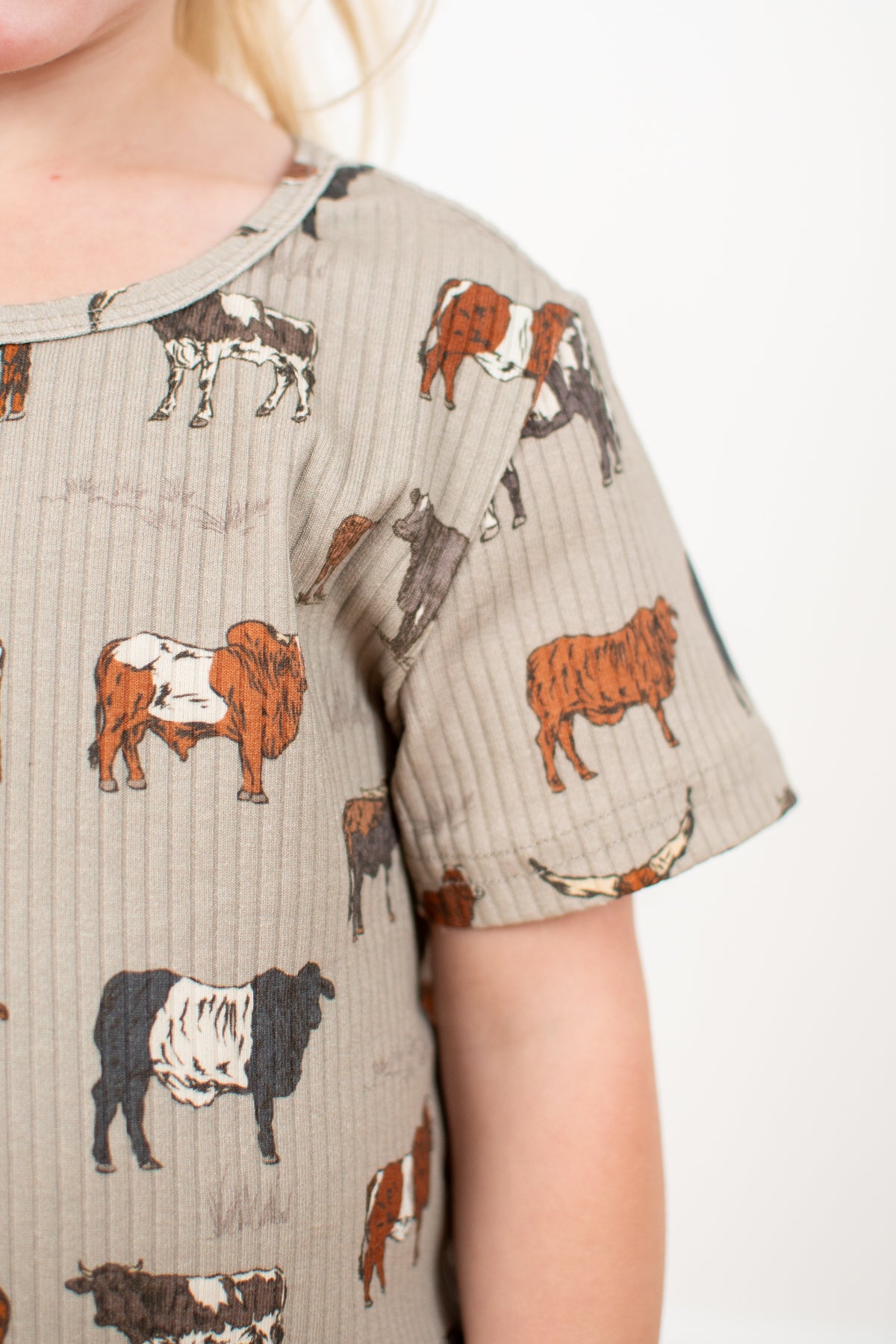 Vintage Cattle Toddler/Youth Ribbed Cotton Pajama Pant Set *Preorder*