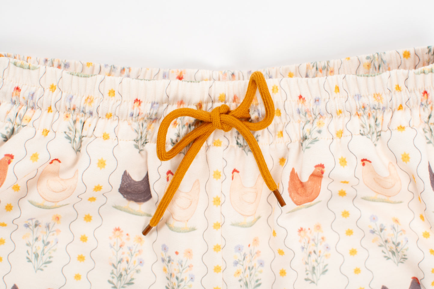Vintage Chicken Floral Adult 2-Piece Short Lounge Set