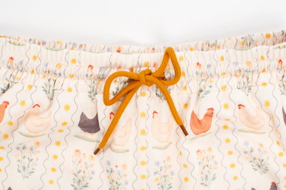 Vintage Chicken Floral Adult 2-Piece Short Lounge Set