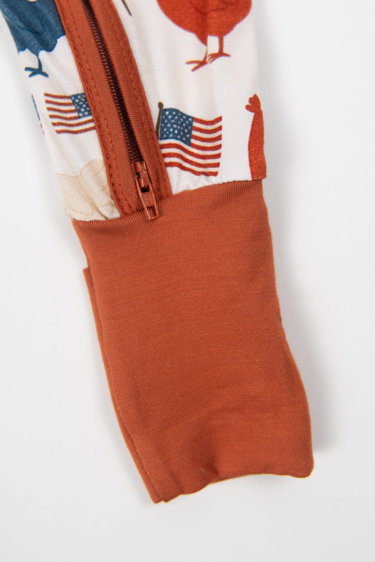 Vintage Chickens & Flags Baby Bamboo Zippy