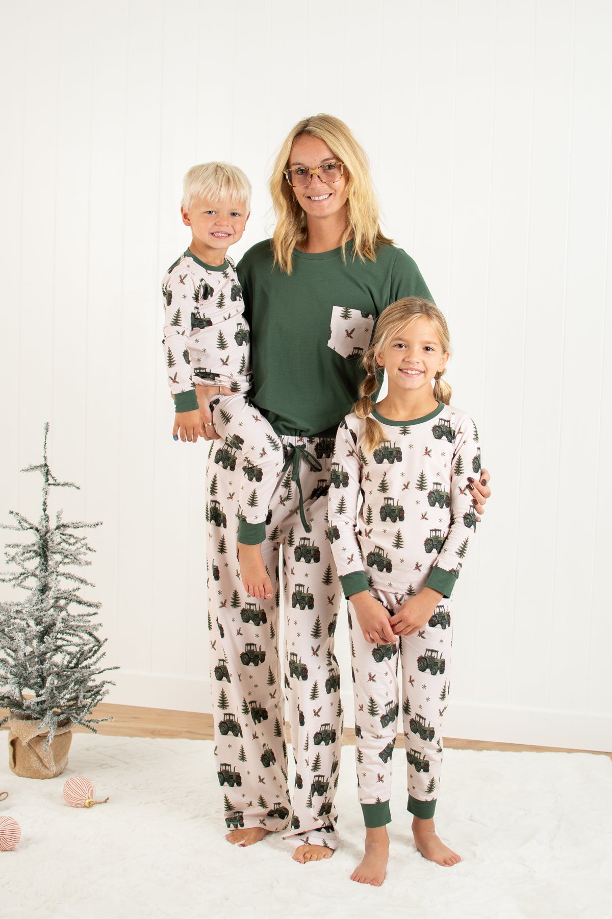 Vintage Green Tractor Christmas Toddler/Youth Pajama Pant Set *Preorder*