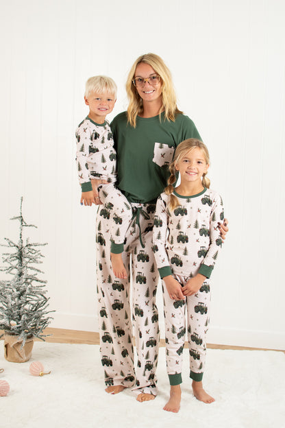 Vintage Green Tractor Christmas Toddler/Youth Pajama Pant Set *Preorder*