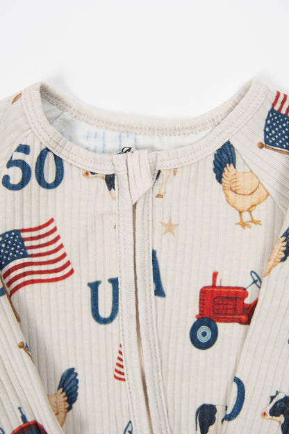 *PRE-ORDER* Vintage USA Baby Ribbed Cotton Zippy