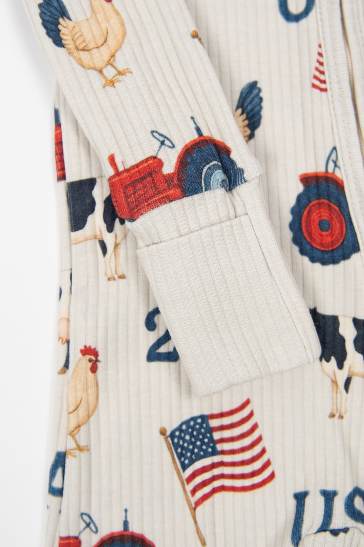 *PRE-ORDER* Vintage USA Baby Ribbed Cotton Zippy