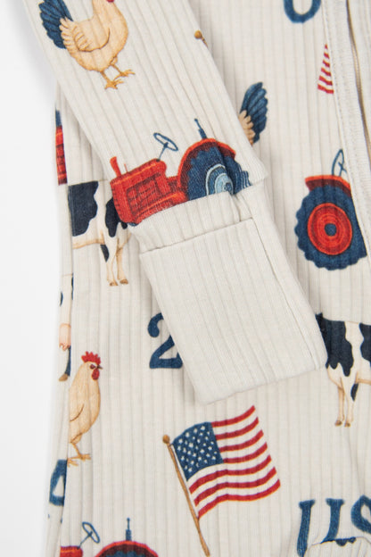 *PRE-ORDER* Vintage USA Baby Ribbed Cotton Zippy
