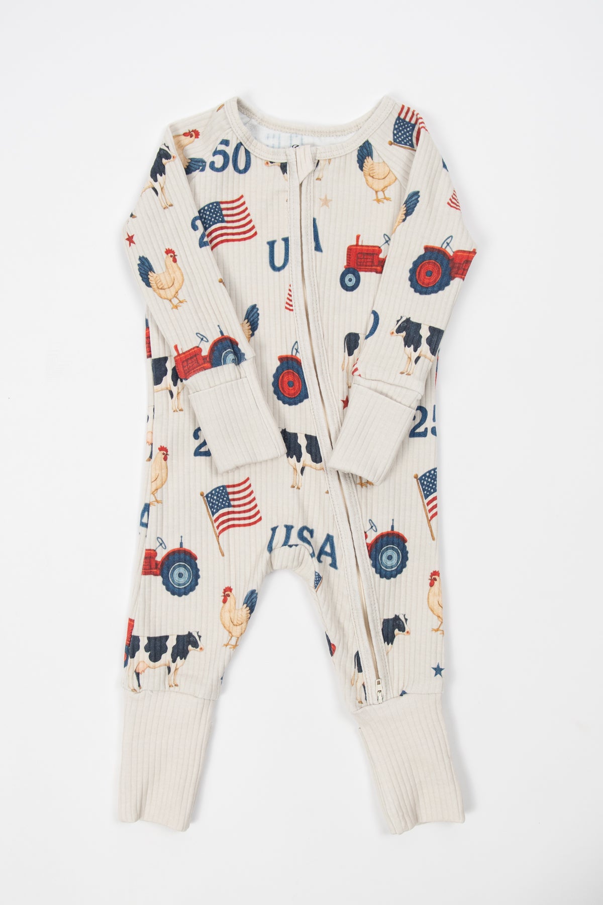 *PRE-ORDER* Vintage USA Baby Ribbed Cotton Zippy