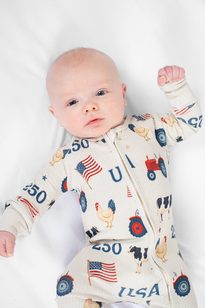 *PRE-ORDER* Vintage USA Baby Ribbed Cotton Zippy