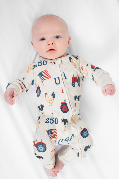 *PRE-ORDER* Vintage USA Baby Ribbed Cotton Zippy