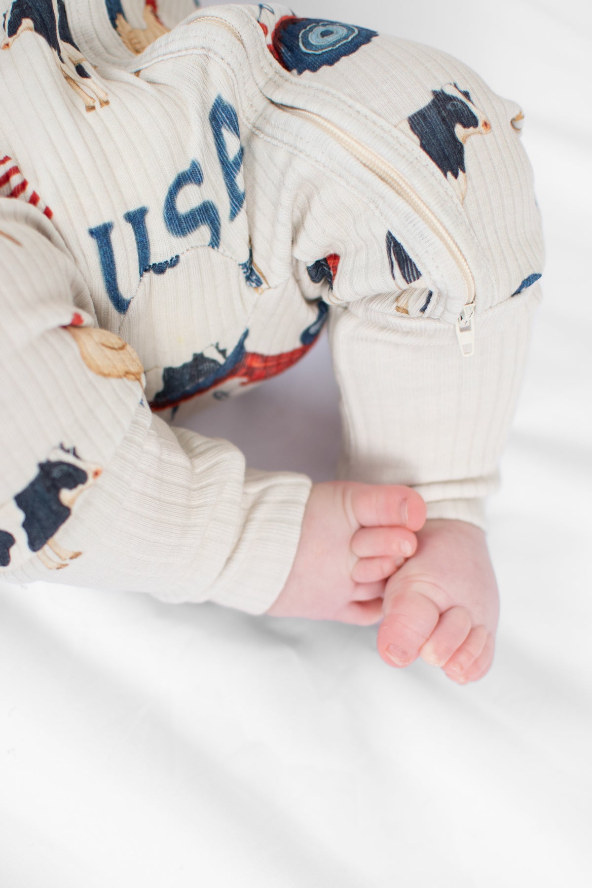 *PRE-ORDER* Vintage USA Baby Ribbed Cotton Zippy