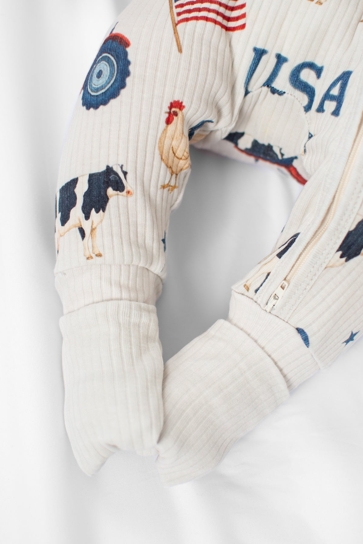 *PRE-ORDER* Vintage USA Baby Ribbed Cotton Zippy