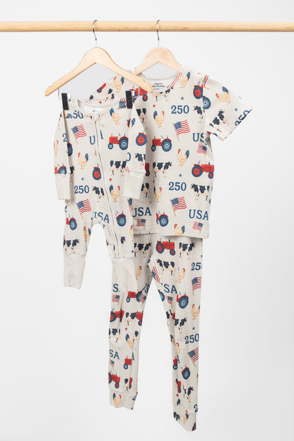 *PRE-ORDER* Vintage USA Toddler/Youth Ribbed Cotton Pajama Set