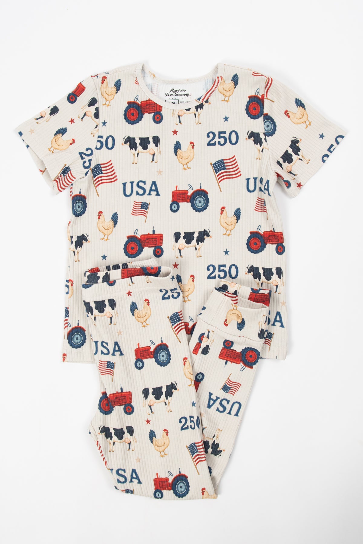 *PRE-ORDER* Vintage USA Toddler/Youth Ribbed Cotton Pajama Set