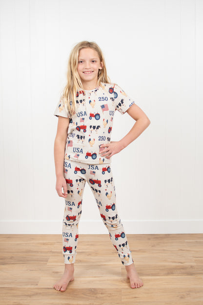 *PRE-ORDER* Vintage USA Toddler/Youth Ribbed Cotton Pajama Set