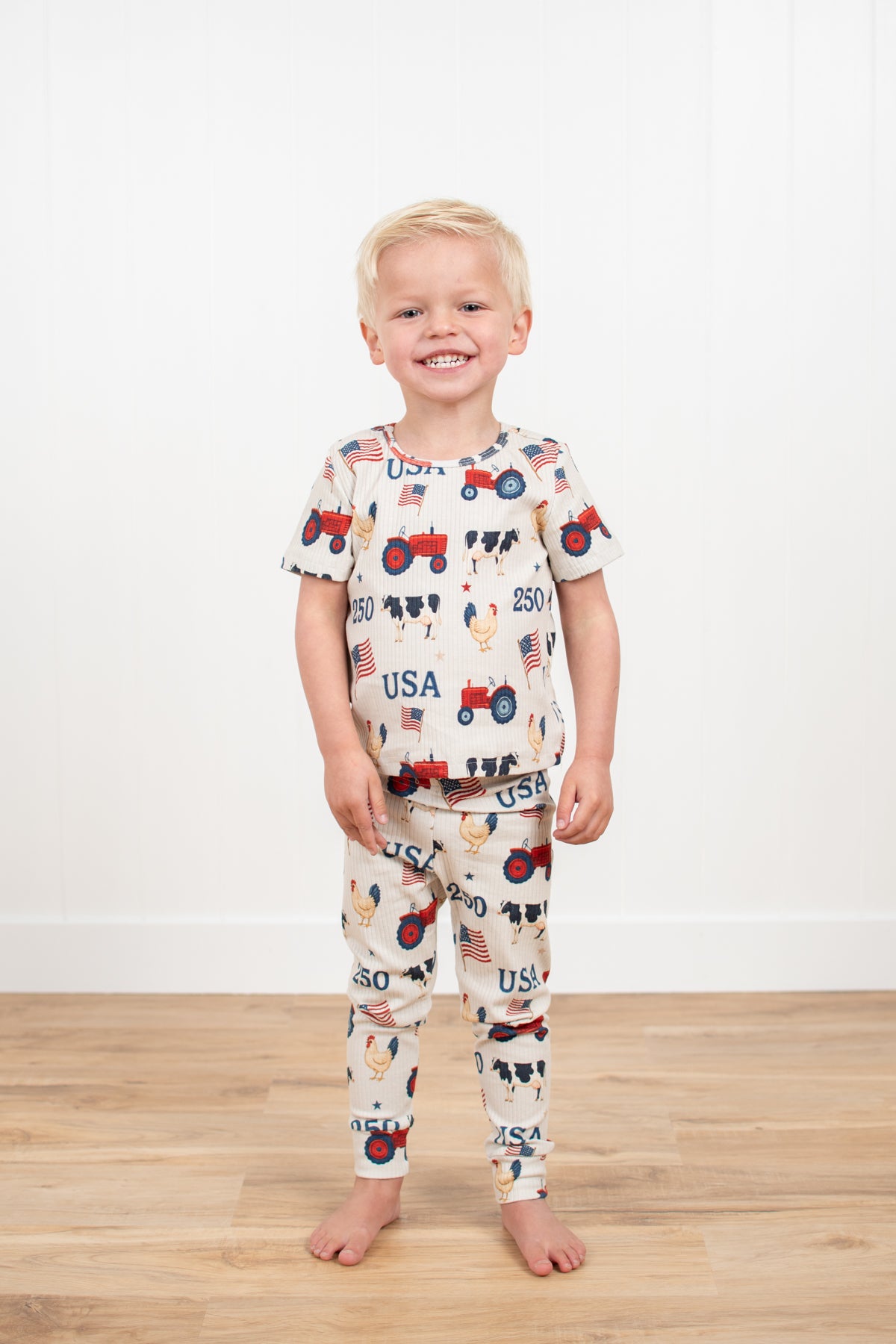 *PRE-ORDER* Vintage USA Toddler/Youth Ribbed Cotton Pajama Set