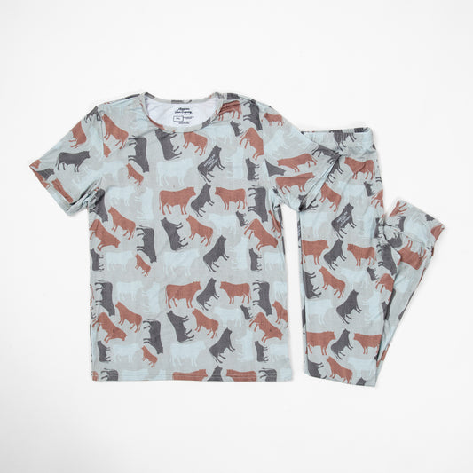 Washed Cow Camo™ Toddler/Youth Bamboo Pajama Set - American Farm Company