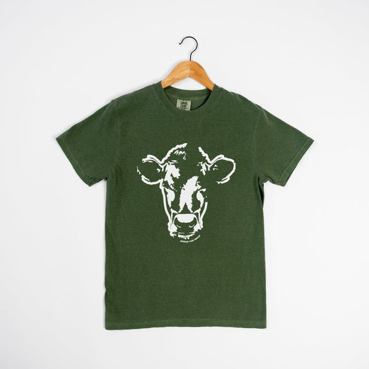 Watercolor Cow Green Tee - American Farm Company