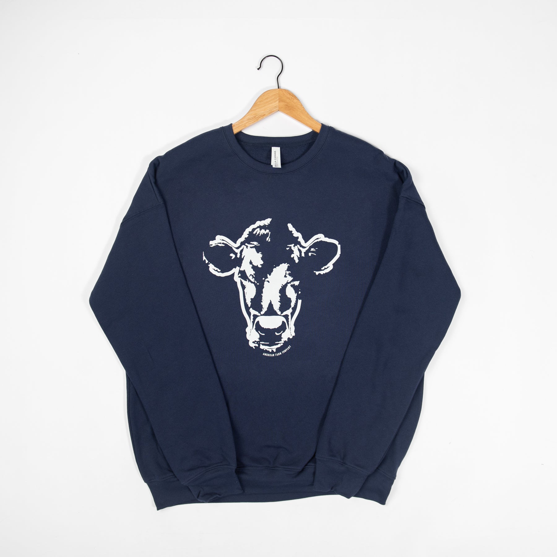 Watercolor Cow Navy Crewneck - American Farm Company