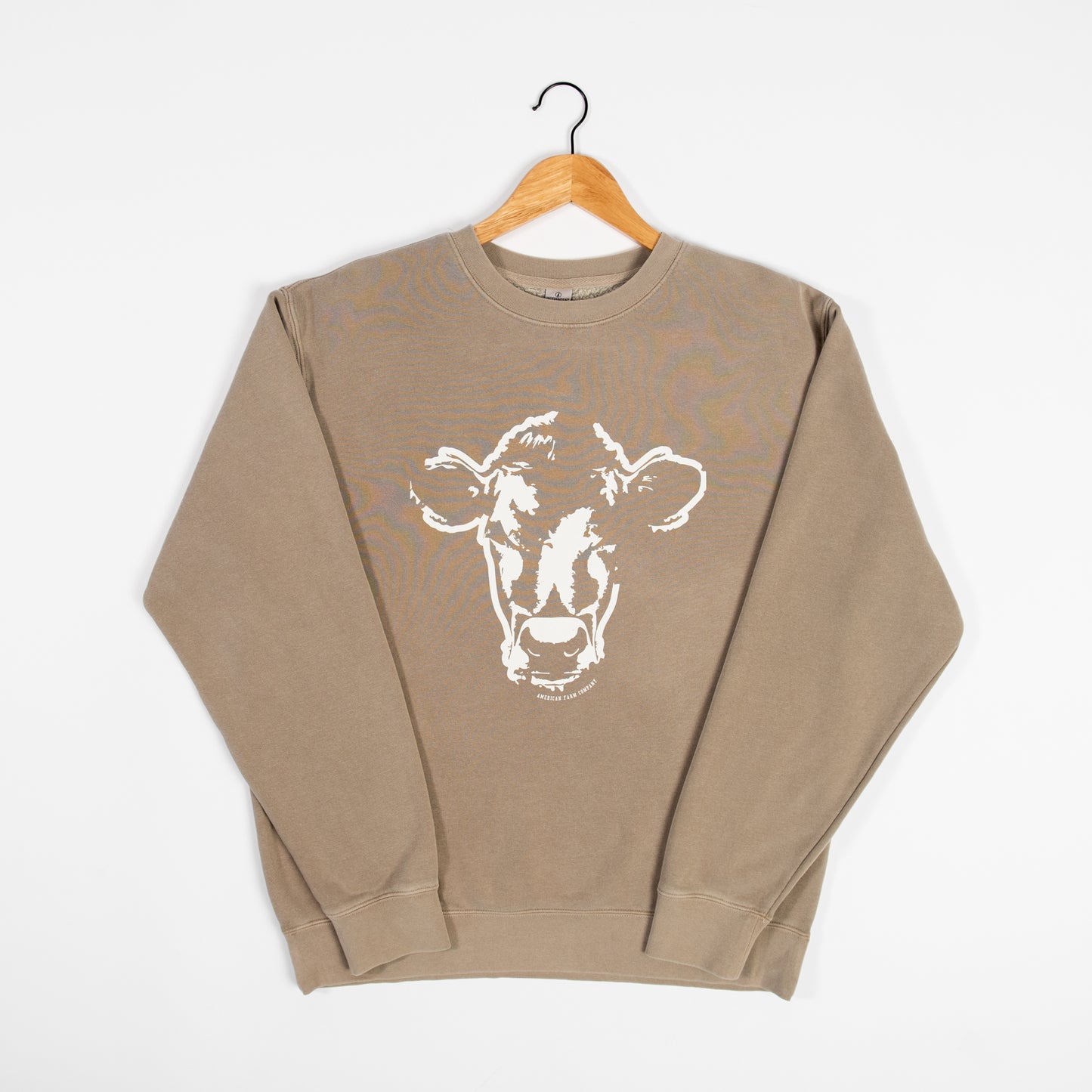 Watercolor Cow Tan Crewneck