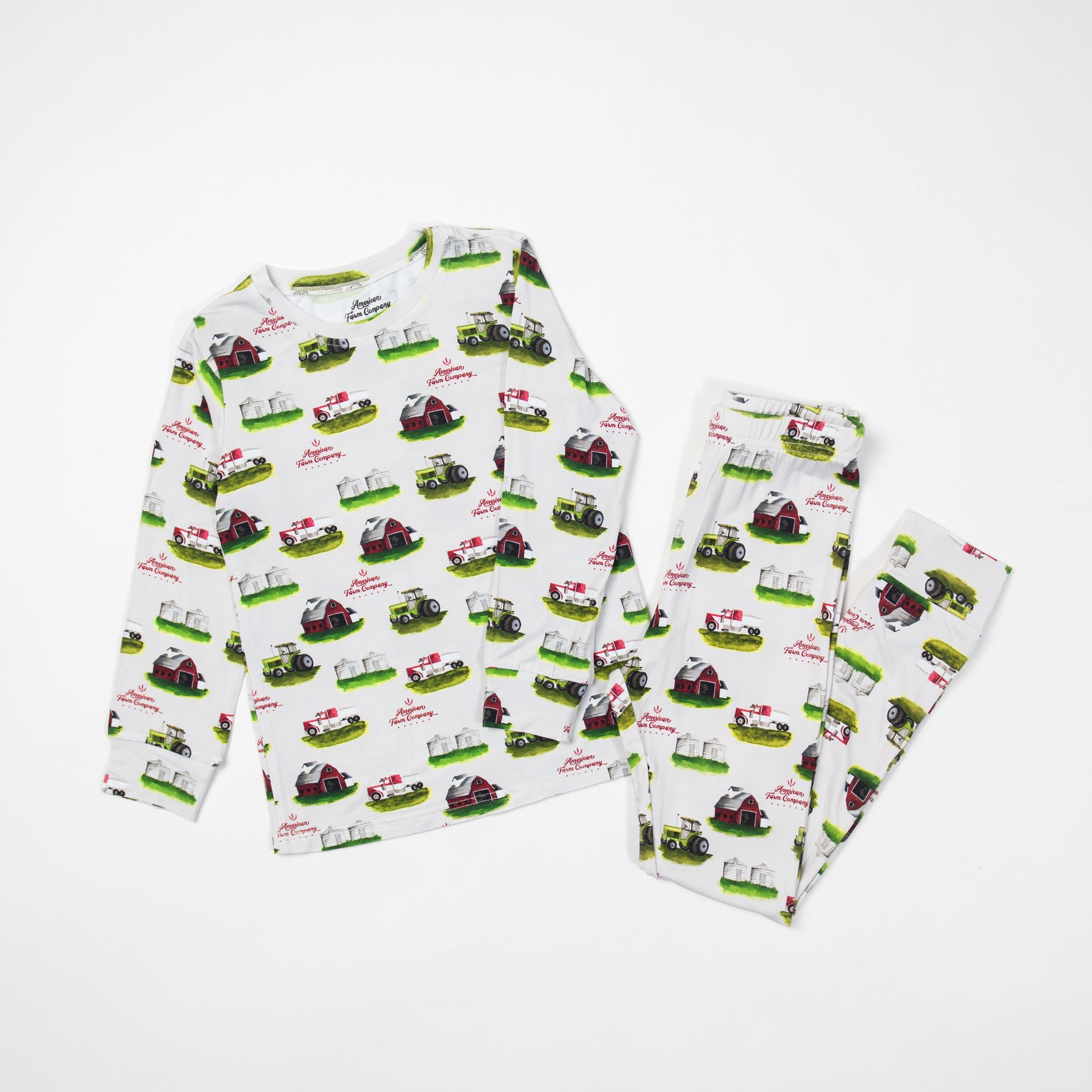 Watercolor Farm Toddler/Youth Bamboo Pajama Set - American Farm Company