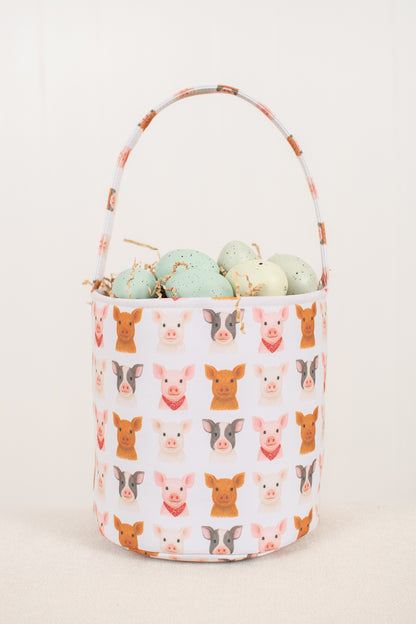 *PREORDER* Watercolor Little Piggies Easter Basket