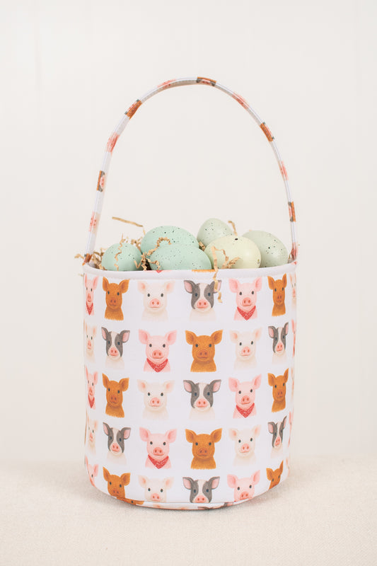 *PREORDER* Watercolor Little Piggies Easter Basket
