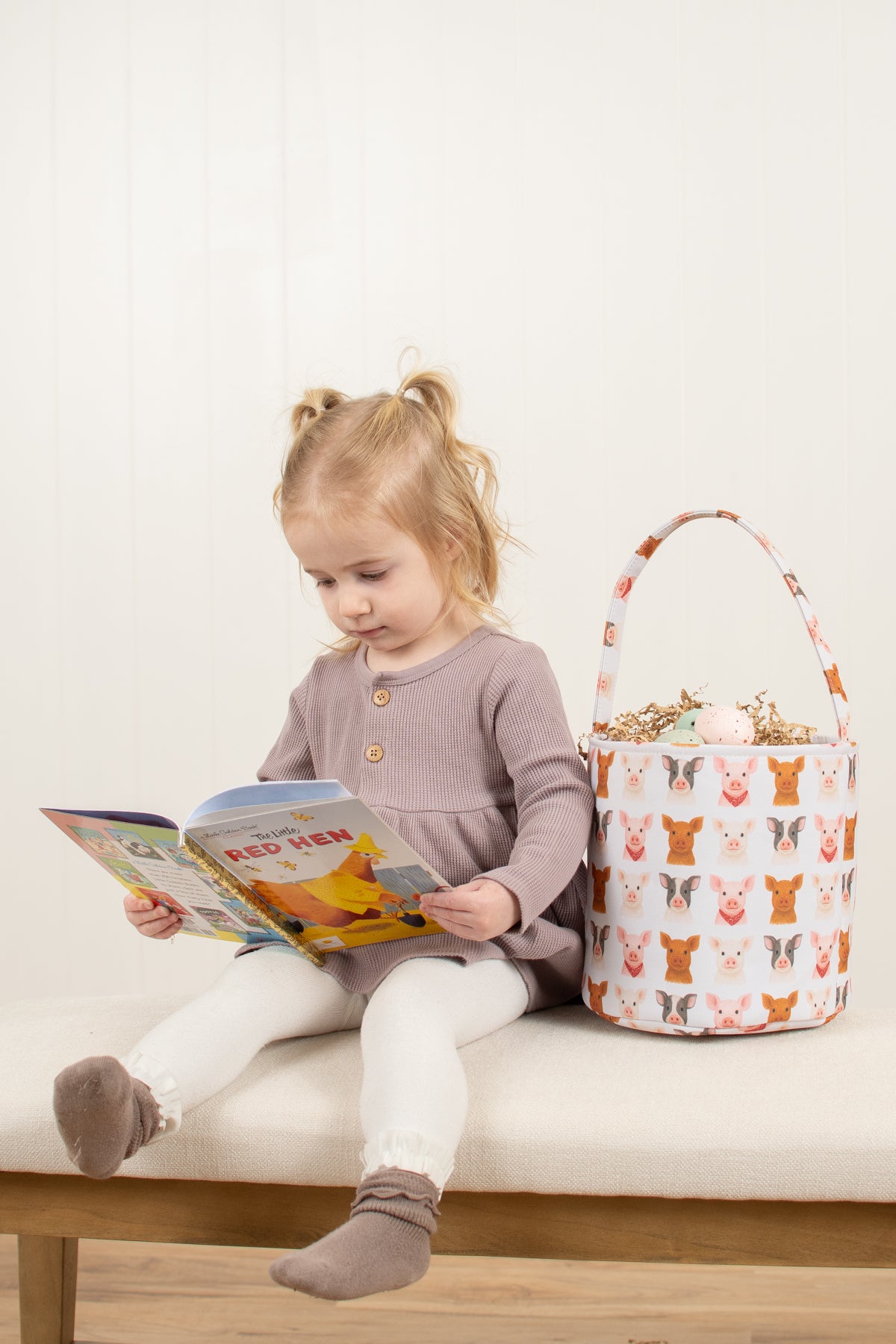 *PREORDER* Watercolor Little Piggies Easter Basket