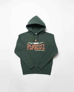 Western Skull 'Support Farmers' Green Hoodie