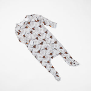 Western Cow Baby Footed Bamboo Pajamas - American Farm Company