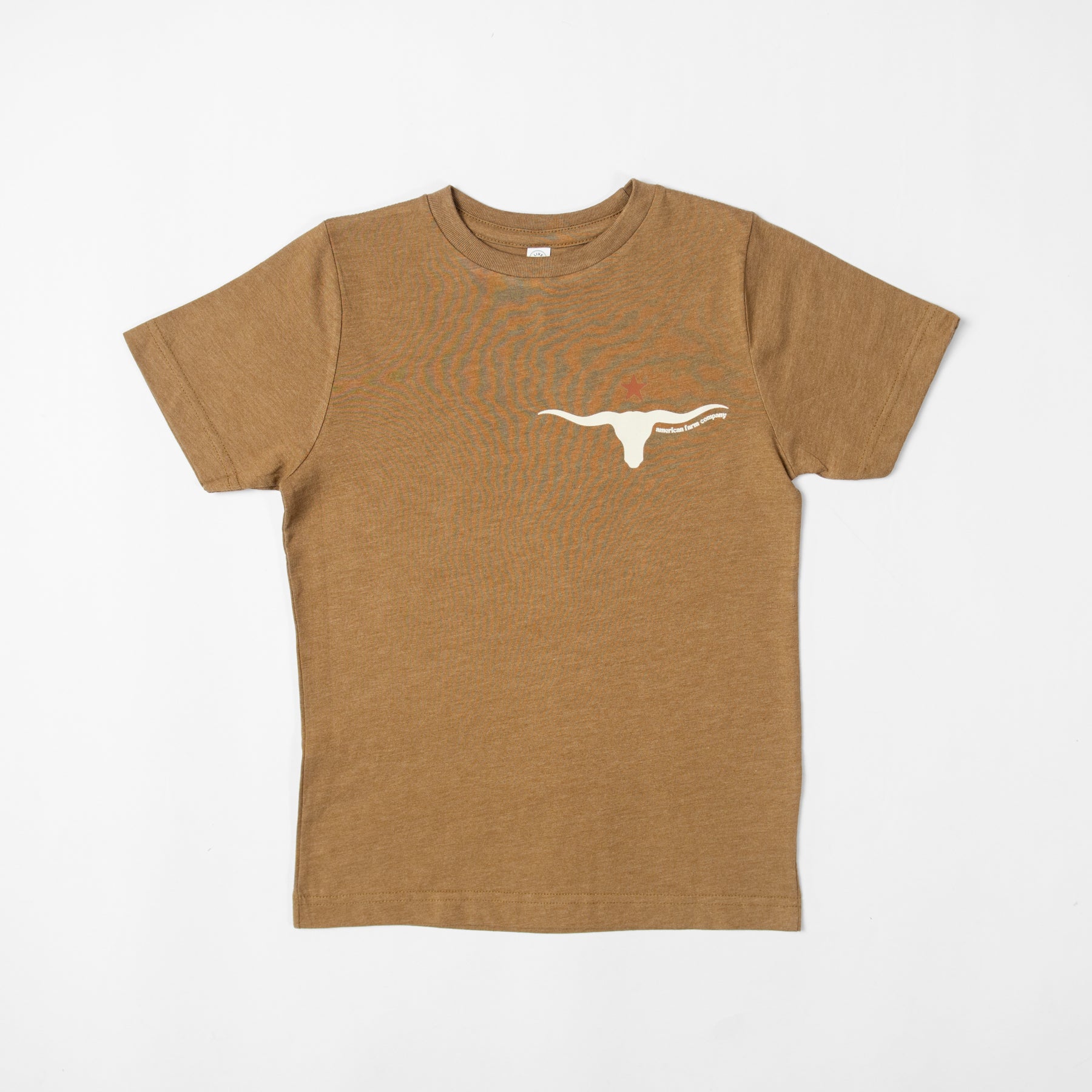 Western Skull 'Support Farmers' Heather Brown Toddler/Youth Tee - American Farm Company