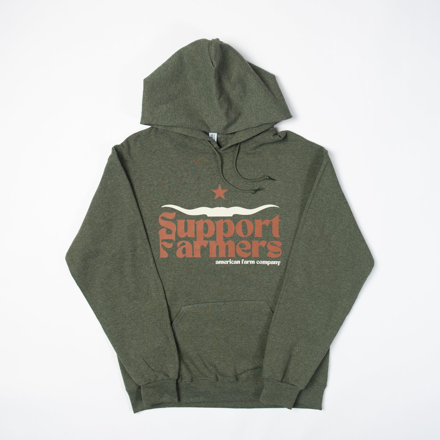 Western Skull 'Support Farmers' Green Hoodie - American Farm Company