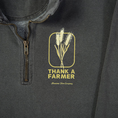 Wheat 'Thank A Farmer' Charcoal 1/4 Zip - American Farm Company