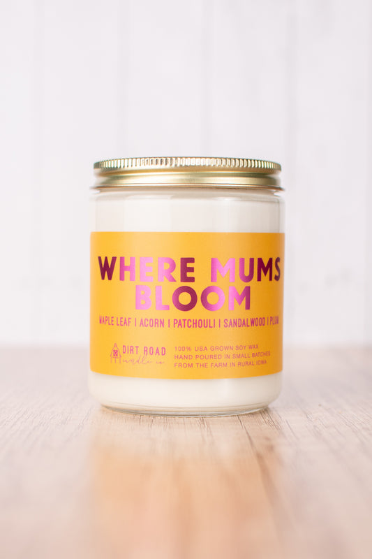 Where Mums Bloom Candle