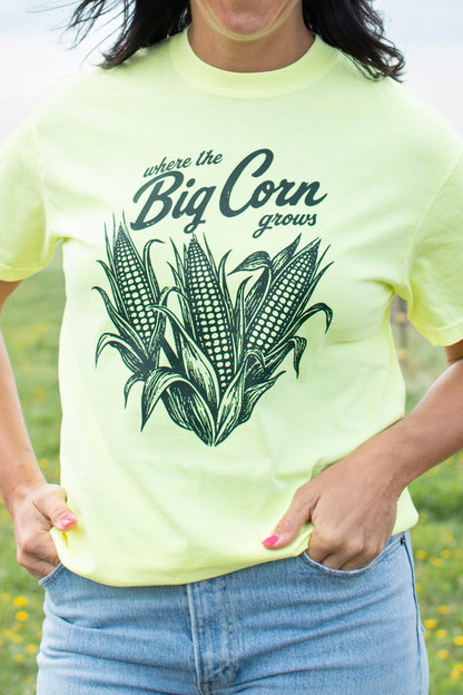 Where the Big Corn Grows' Neon Yellow Tee