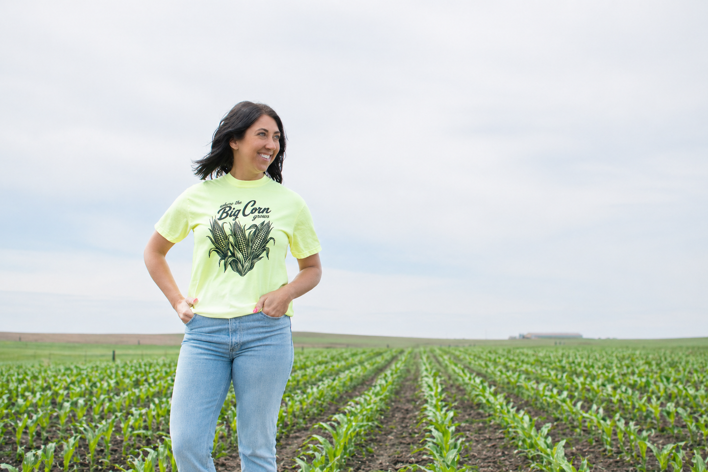 Where the Big Corn Grows' Neon Yellow Tee