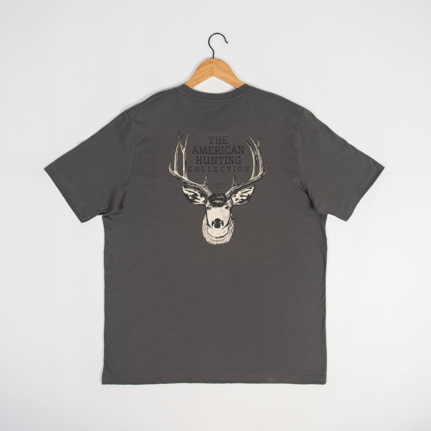 Whitetail Mount Charcoal Tee - American Farm Company